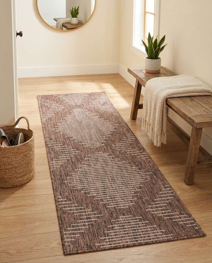 2' x 5' 3 Easy-Clean Modern Indoor / Outdoor Runner Rug