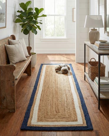  2' 7 x 12'  Hand Braided Jute Runner Rug