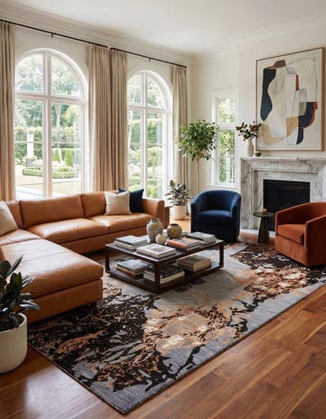 6' 7 x 9' 5 Hand Knotted Anar Rug