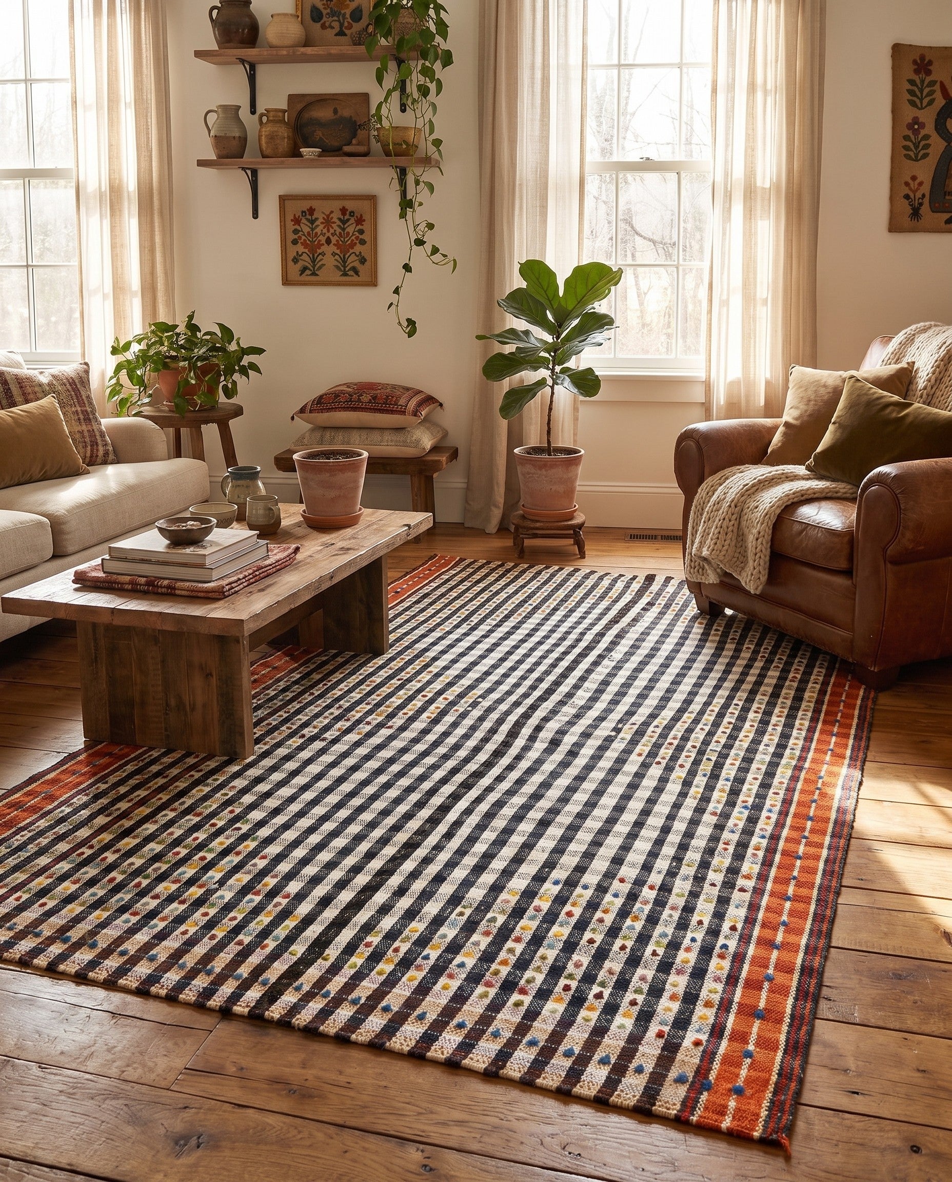 4' 9 x 7' 3 Jajim Wool Rug