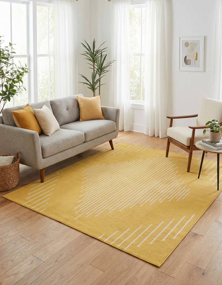 Detail image of  7' x 7'  Washable Modern Indoor / Outdoor Square Rug