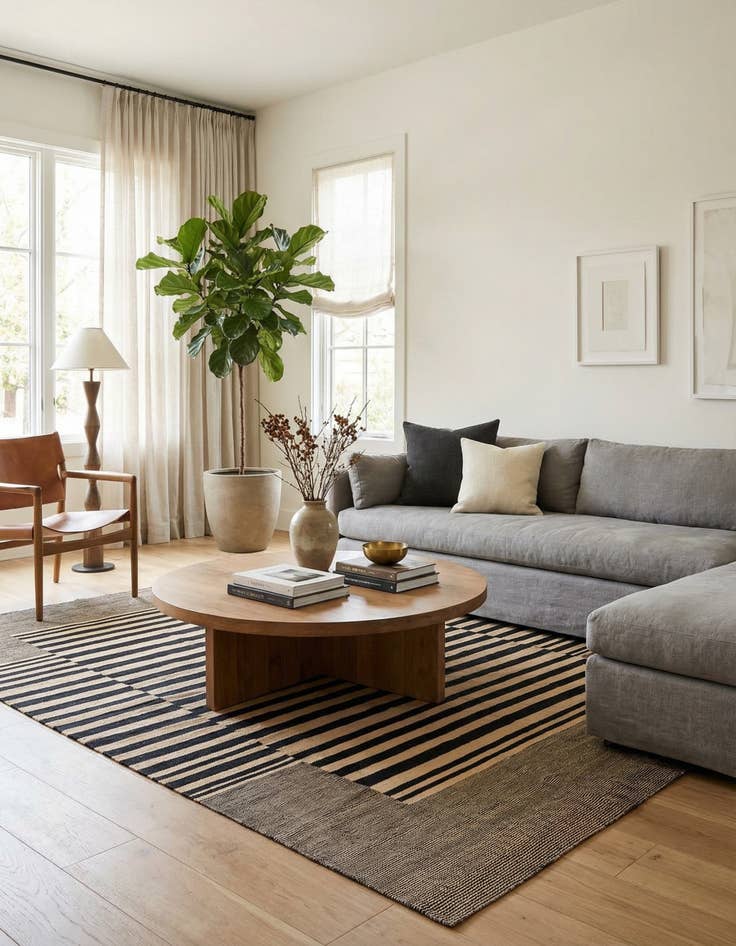 Detail image of 5' 8 x 7' 9  Hand Woven Kilim Modern Wool Rug