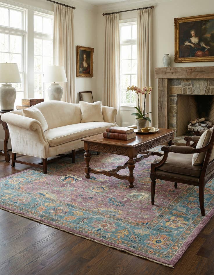 Detail image of 7' 10 x 9' 11  Hand Knotted Oushak Rug