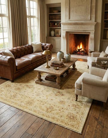 5' 9 x 8' Hand Knotted Peshawar Ziegler Rug