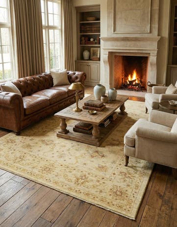 5' 9 x 8' Hand Knotted Peshawar Ziegler Rug