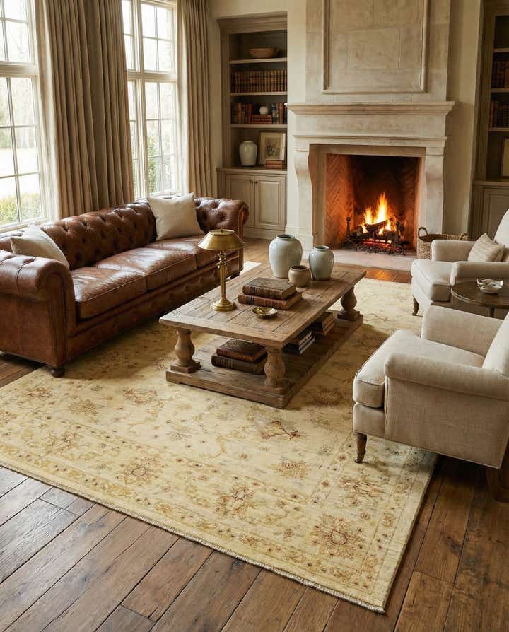 5' 9 x 8' Hand Knotted Peshawar Ziegler Rug