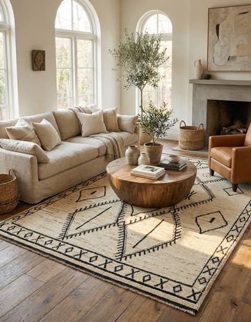 6' 1 x 8' 10 Hand Knotted Moroccan Wool Rug
