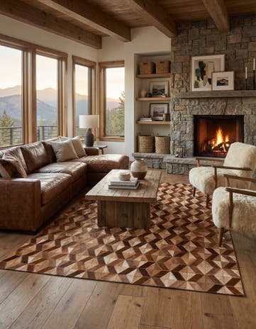 5' 1 x 8' 2 Cowhide Rug