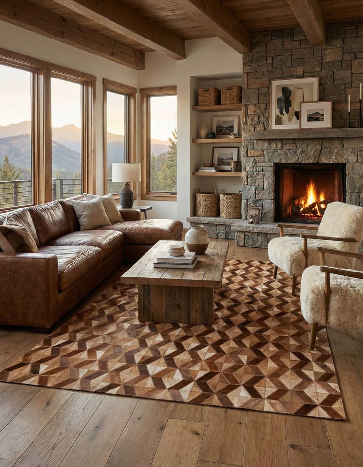 Detail image of 5' 1 x 8' 2 Cowhide Rug