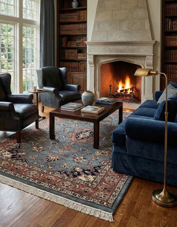 4' 8 x 7' 4 Hand Knotted Lahour Oriental Wool Rug