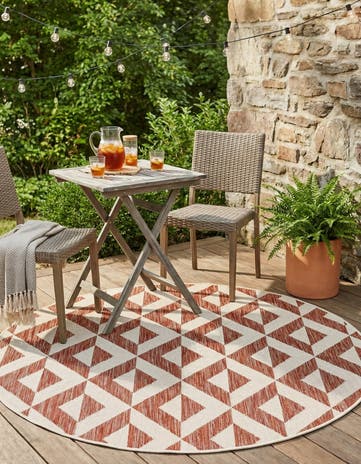 4' x 4' Easy-Clean Jill Zarin Napa Indoor / Outdoor Round Rug