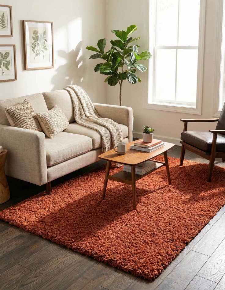 Detail image of  4' x 6' Solid Shag Rug