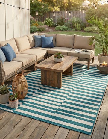 7' x 10' Easy-Clean Ribbon Indoor / Outdoor Rug