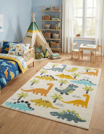 4' 1 x 6' 1 Dinosaur Whimsy Kids Rug
