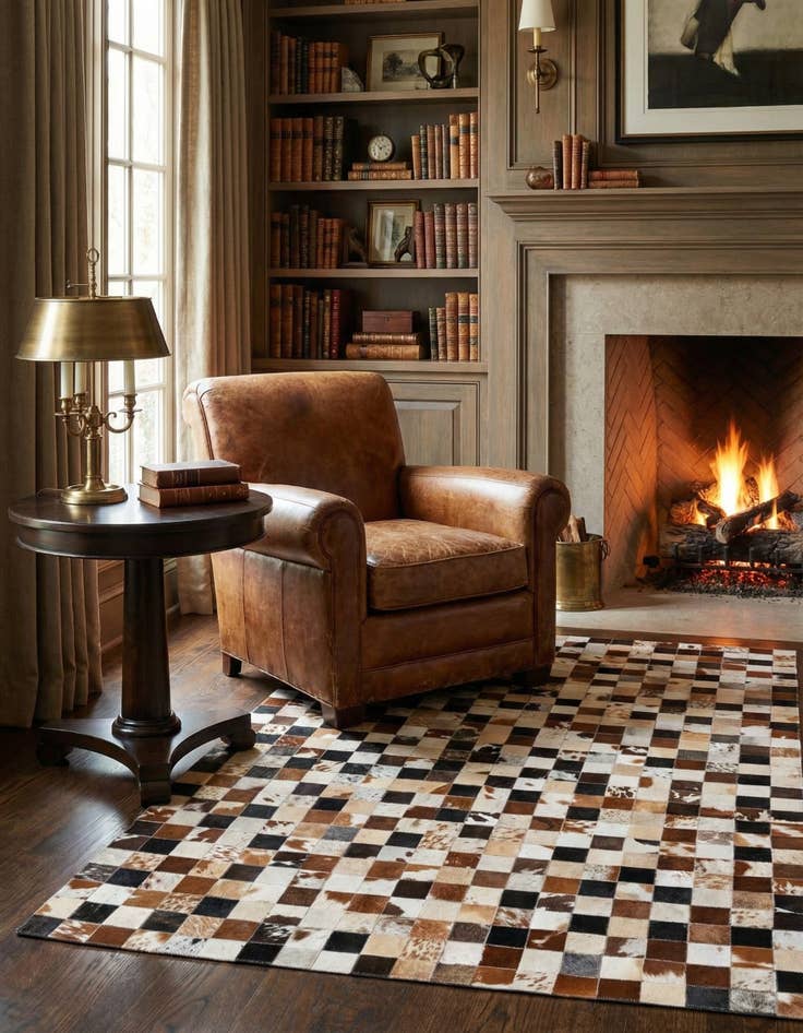 Detail image of  5' x 8' Cowhide Leather Rug