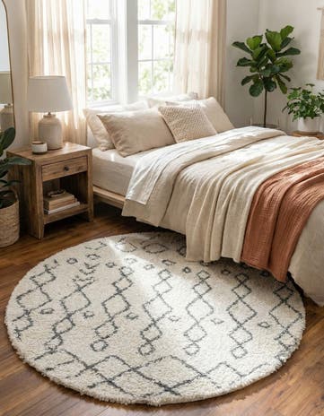 4' x 4' Moroccan Shag Round Rug