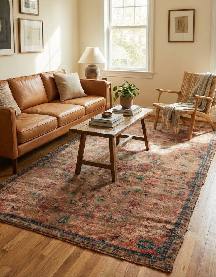 Detail image of 3' 10 x 7' 10  Hand Knotted Ultra Vintage Persian Wool Runner Rug