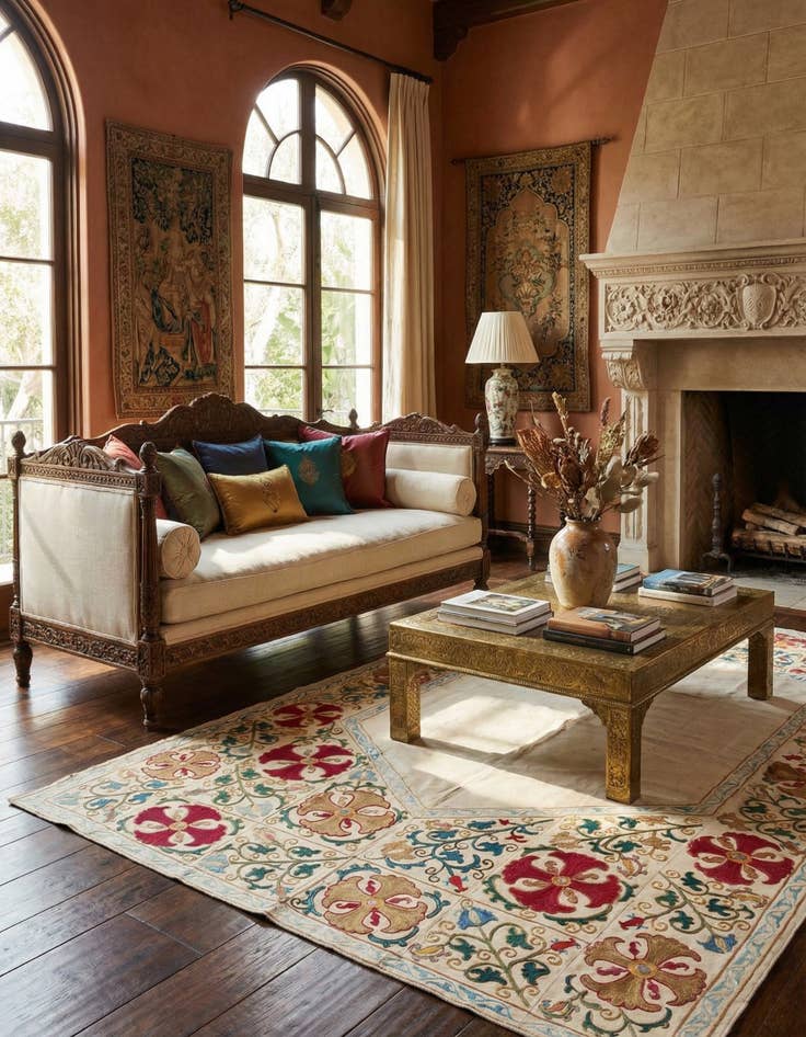 Detail image of 5' 3 x 7' 7 Suzani Rug