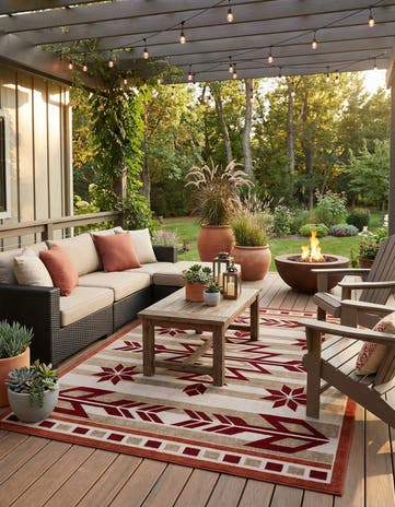 9' x 12' Easy-Clean Modern Indoor / Outdoor Rug