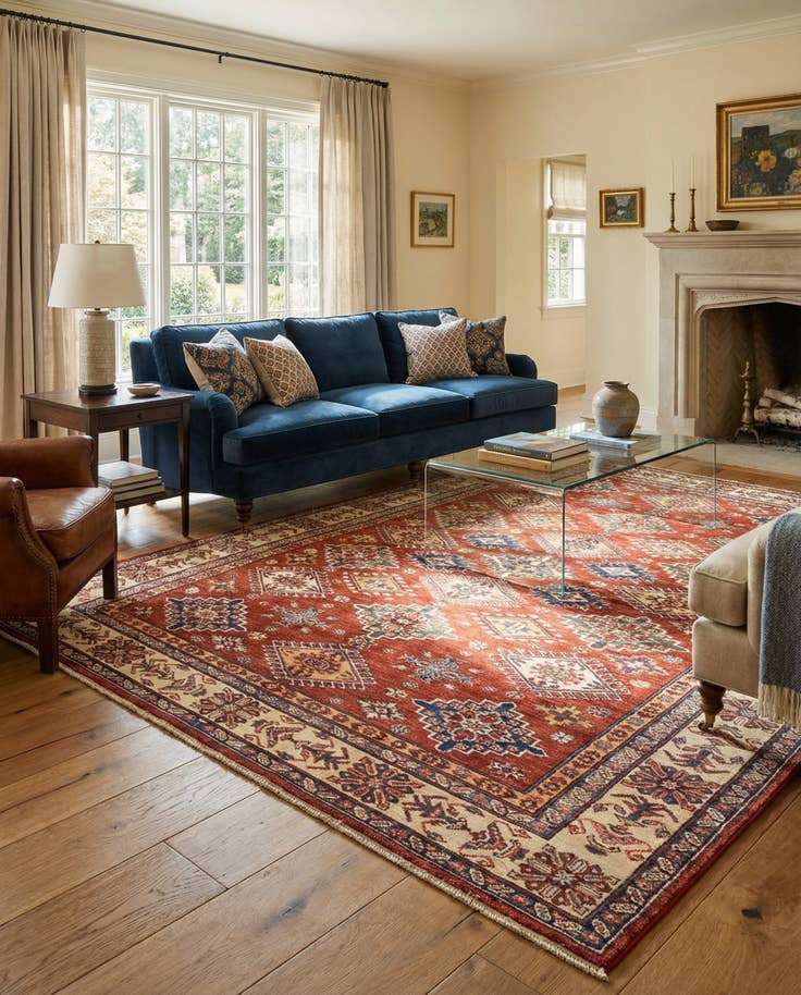 Detail image of 5' 7 x 8' Hand Knotted Kazak Oriental Rug