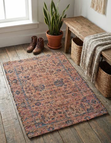 2' x 3' 1 Hand Woven Chenille Jute Rug