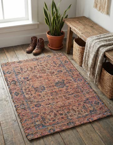 2' x 3' 1 Hand Woven Chenille Jute Rug