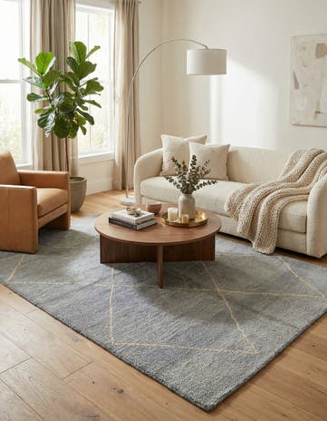 4' 7 x 6' 7 Hand Knotted Moroccan Wool Rug