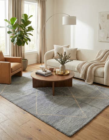 4' 7 x 6' 7 Hand Knotted Moroccan Wool Rug