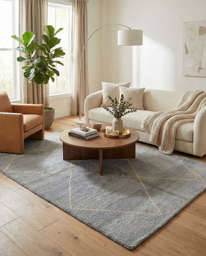 4' 7 x 6' 7 Hand Knotted Moroccan Wool Rug