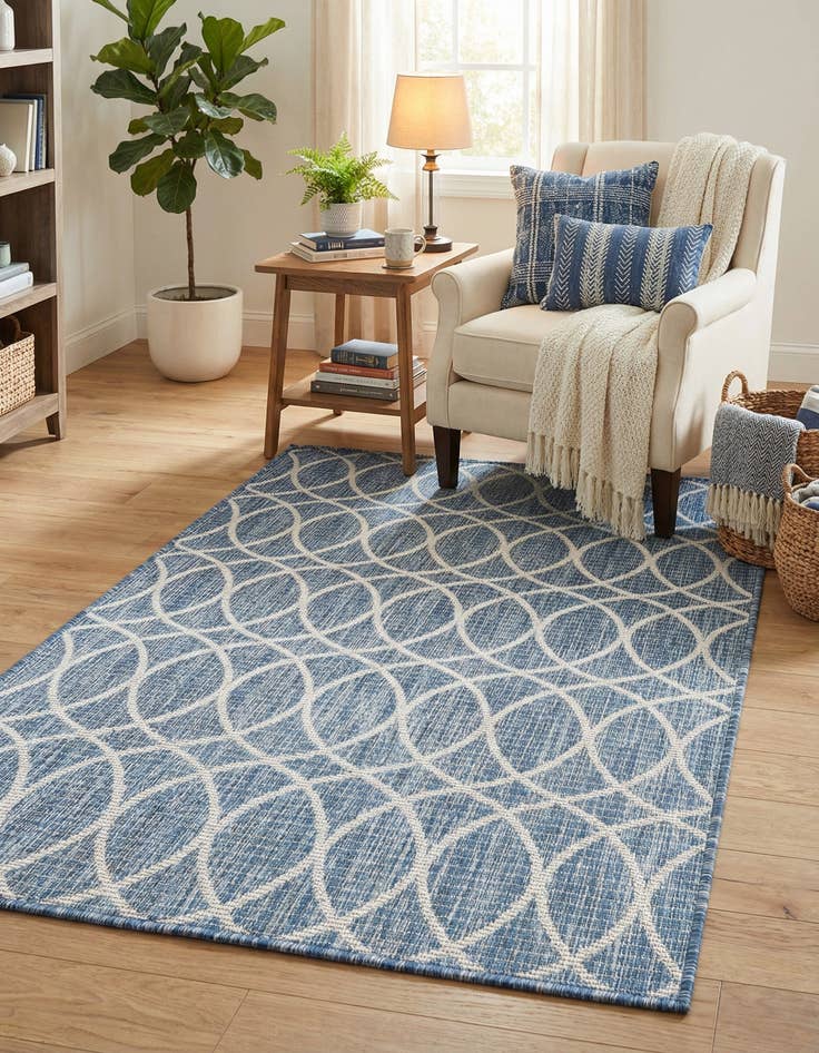 Detail image of 3' x 5' 3  Washable Trellis Indoor / Outdoor Rug