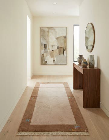 2' 4 x 4' 9 Hand Knotted Nepal Wool Runner Rug