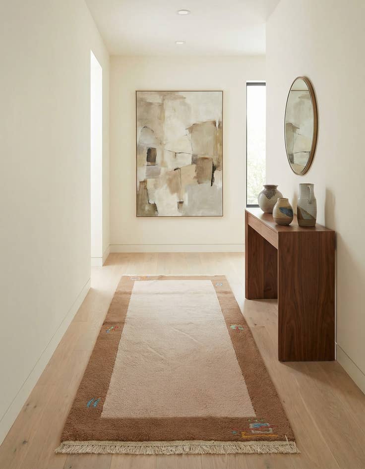 Detail image of  2' 4 x 4' 9  Hand Knotted Nepal Wool Runner Rug