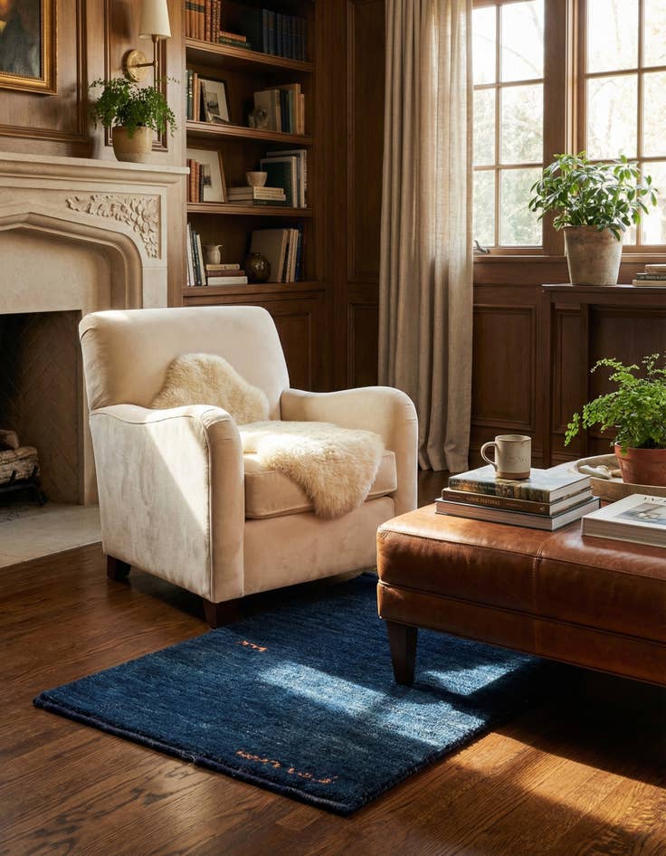 Detail image of 1' 4 x 1' 9 Gabbeh Shouli Wool Rug