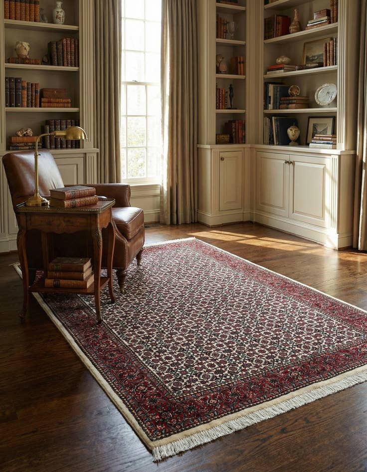 Detail image of  3' 8 x 6' 3 Bidjar With Silk Rug