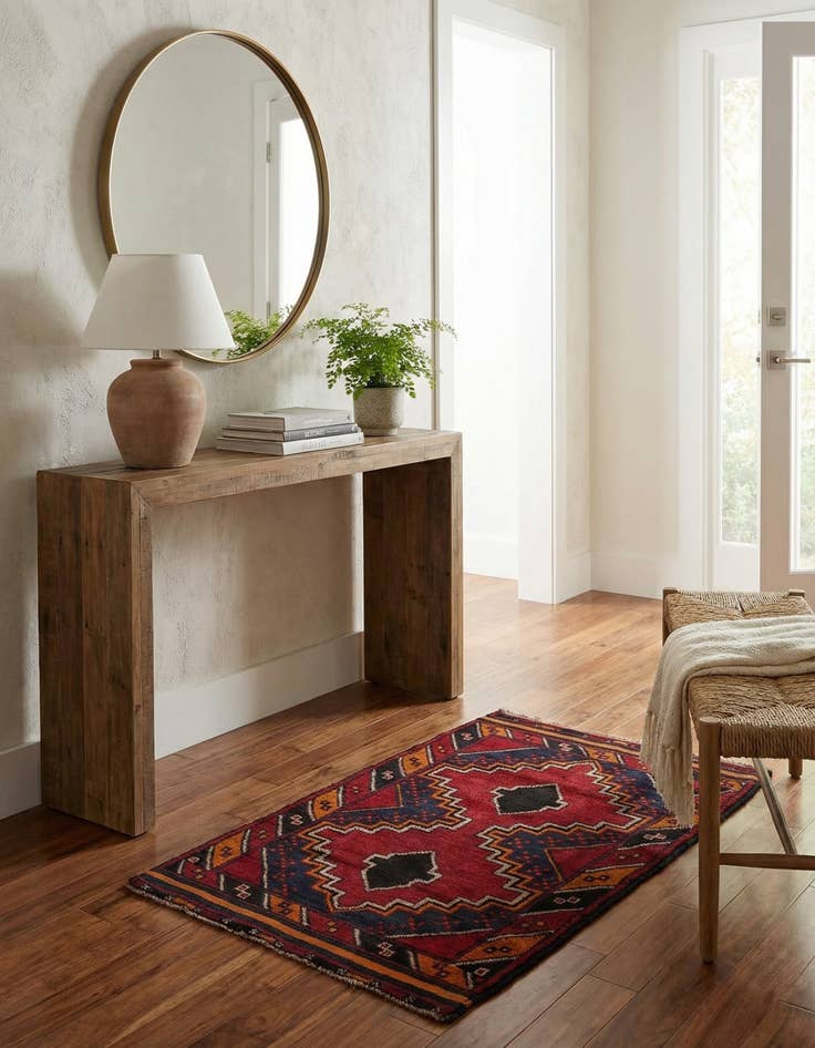 Detail image of  2' 10 x 4' 8  Hand Knotted Balouch Persian Wool Rug