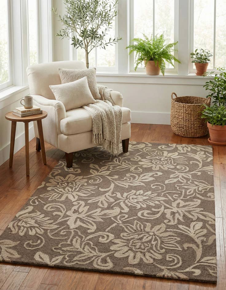 Detail image of 5' x 8' Agra Wool Rug