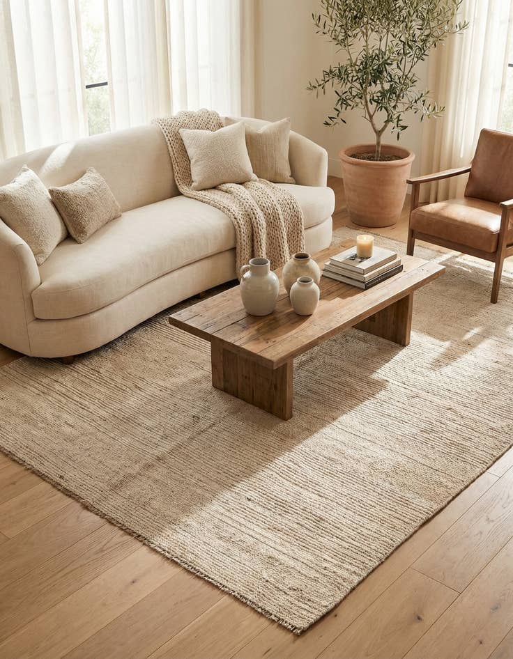 Detail image of 5' 9 x 8'  Hand Knotted Moroccan Wool Rug