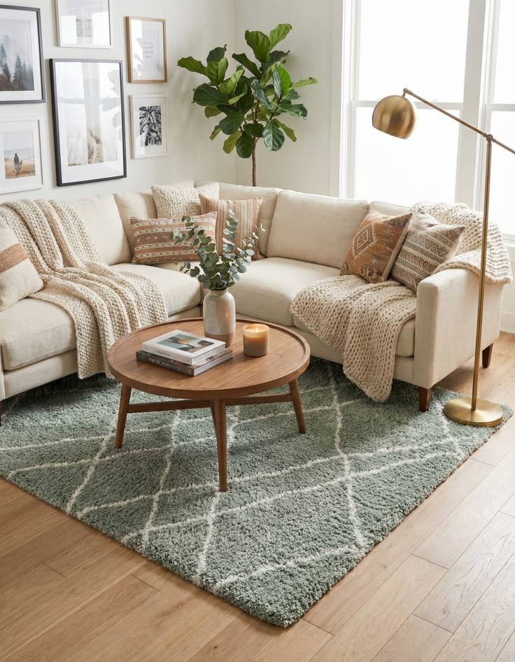 Detail image of  5' 3 x 5' 3 Soft Touch Shag Square Rug