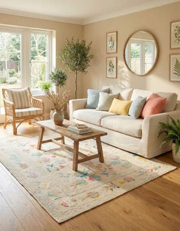 5' 9 x 7' 3 Hand Woven Kilim Suzani Wool Rug