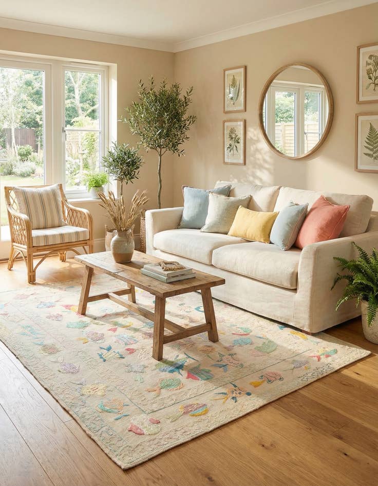 Detail image of 5' 9 x 7' 3  Hand Woven Kilim Suzani Wool Rug