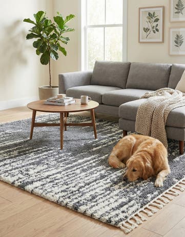Gray Serenity Shag Square Rug
