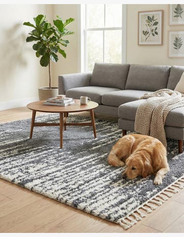 Gray Serenity Shag Square Rug