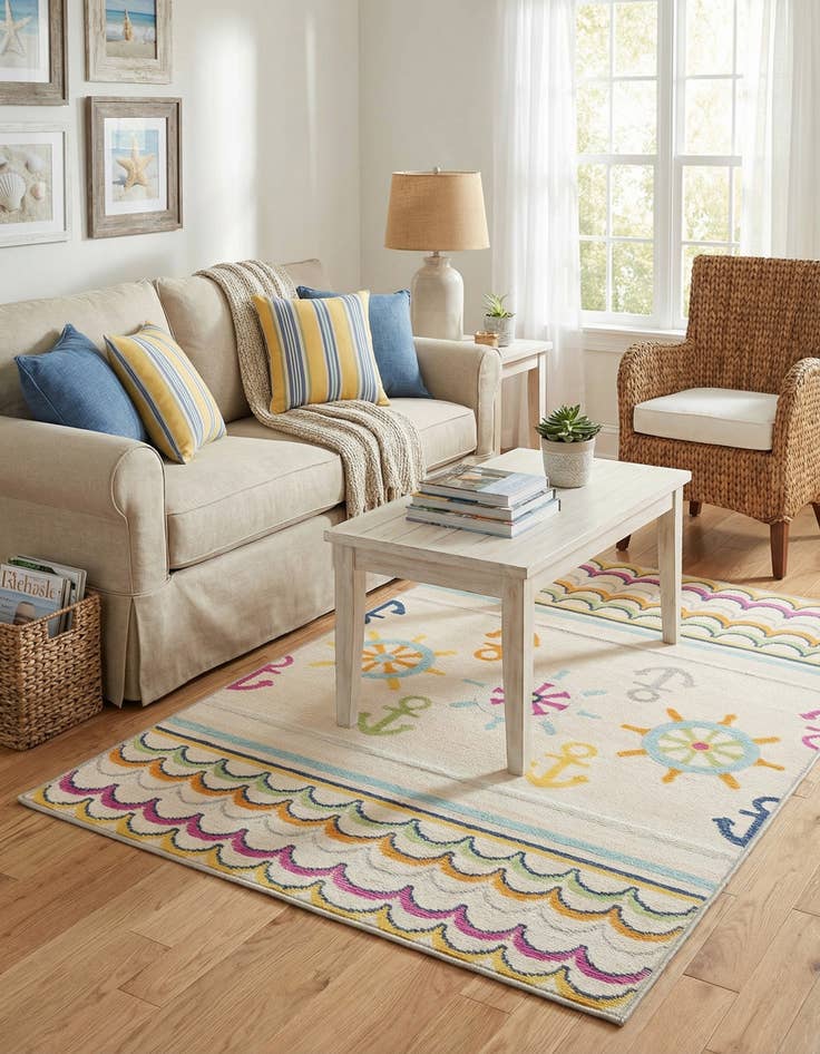 Detail image of 5' 3 x 7' 7  Washable  Indoor / Outdoor Rug