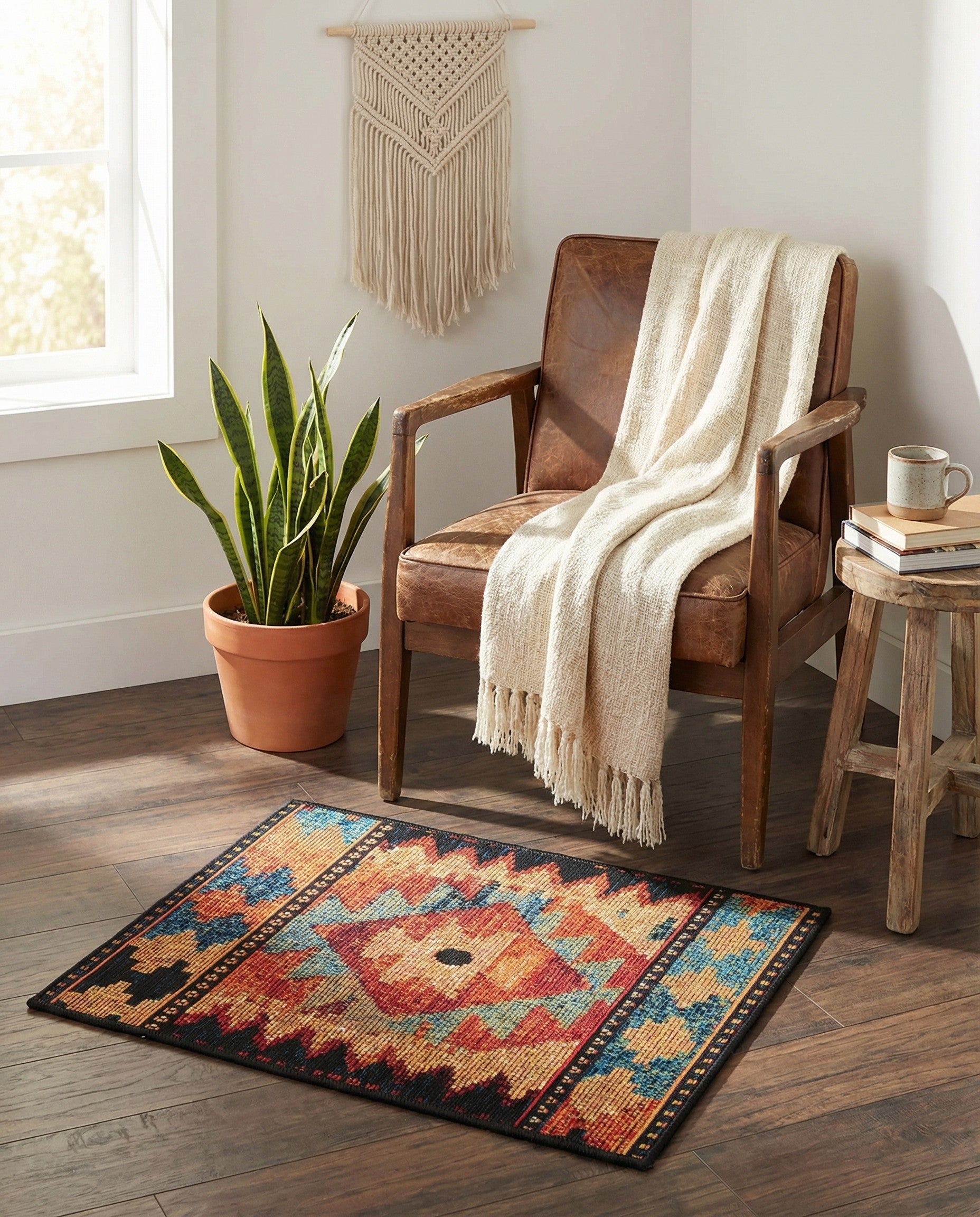 1' 4 x 1' 4 Easy-Clean Tribal Indoor / Outdoor Sample Rug