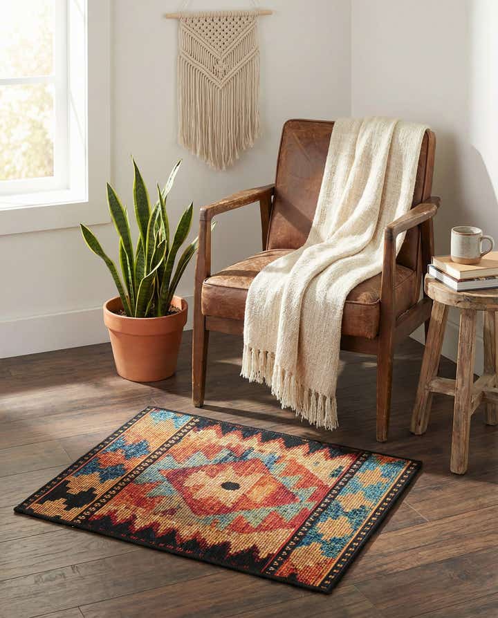 1' 4 x 1' 4 Easy-Clean Tribal Indoor / Outdoor Sample Rug