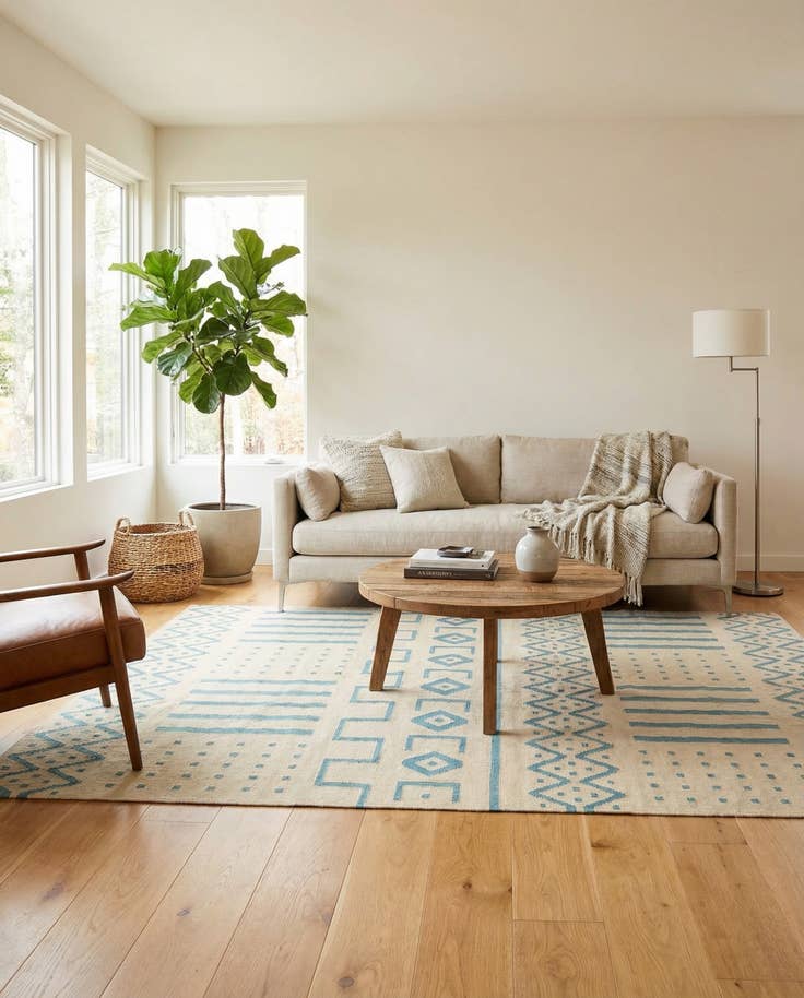 Detail image of 5' 9 x 7' 10 Hand Woven Kilim Modern Wool Rug