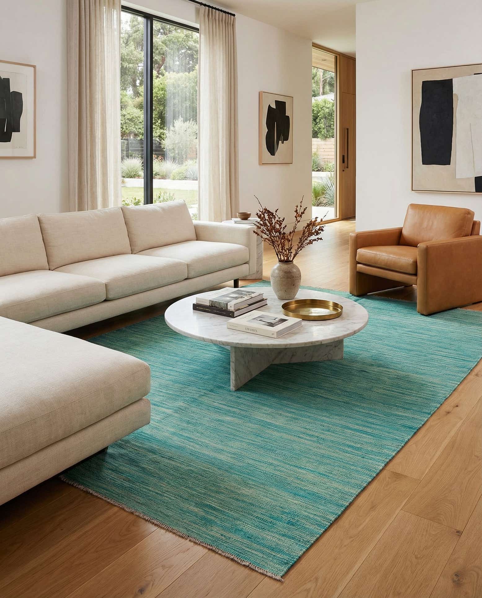 5' 7 x 8' Hand Woven Kilim Modern Wool Rug