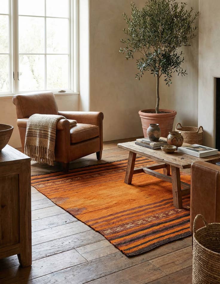 Detail image of 3' x 3' 6  Hand Woven Kilim Fars Wool Square Rug