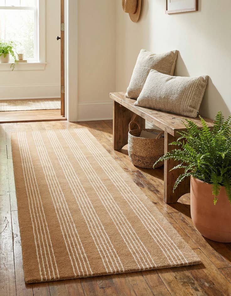 Detail image of 2' 7 x 8' Jill Zarin Striped Wool Runner Rug