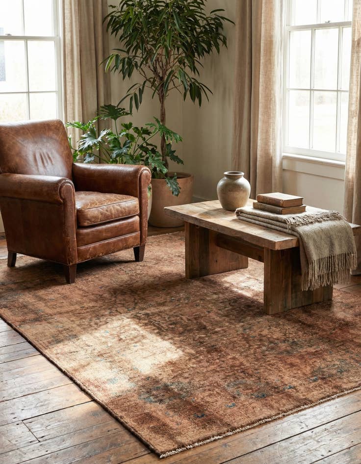 Detail image of 3' 10 x 6' 6  Hand Knotted Ultra Vintage Persian Wool Rug